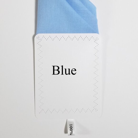 NEW Blue 100% Cotton Pre-Folded Pocket Square Handkerchief Insert - Picture 4 of 8